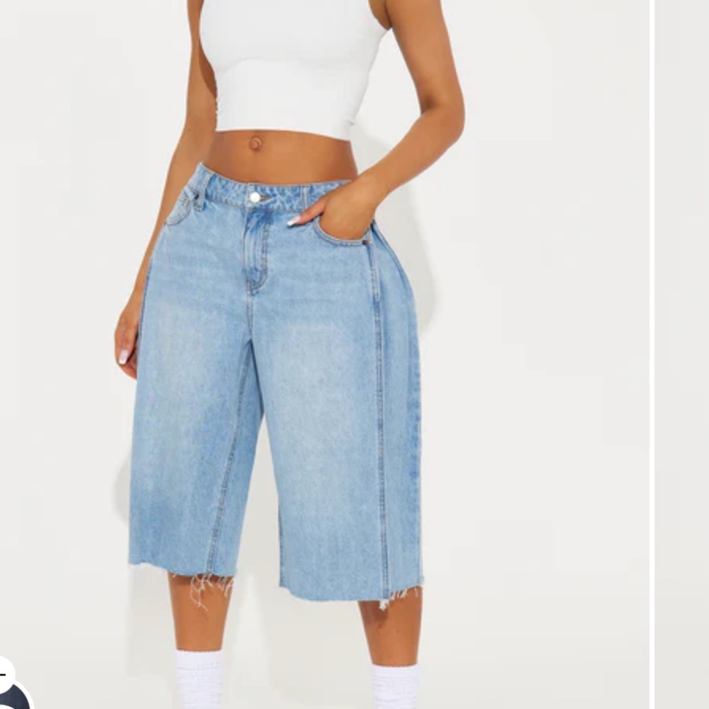 Fashion Nova Light Blue Denim Jean Shorts Bermuda